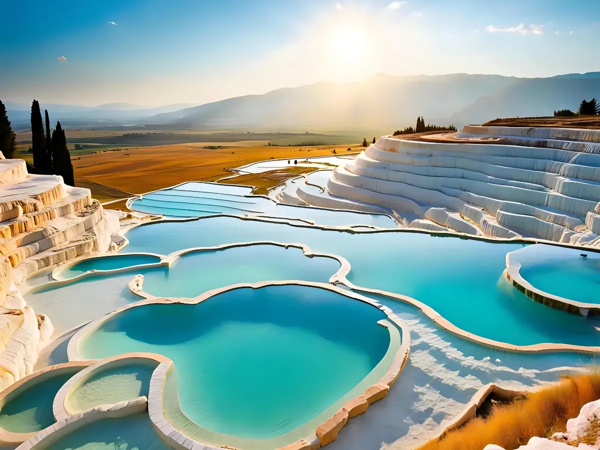 Imagen de Capadocia con piscinas artificiales